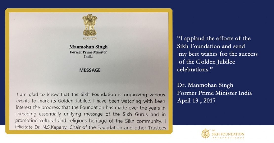 Quotes and Felicitations for the 50th Anniversary celebrations of the Sikh Foundation