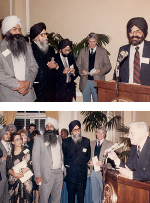 Dr. Kapany addressing US senators in Washington D.C , 1984 Pic: Sikh Foundation archives
