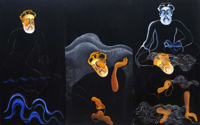 Immersion Emergence by Arpana Caur Nanak triptych Immersion Emergence by Arpana Caur Nanak triptych