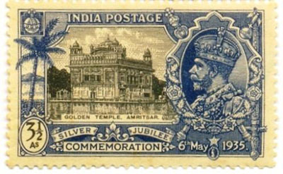 The first Sikh stamp was issued by the British Indian, in 1935 The first Sikh stamp was issued by the British Indian, in 1935