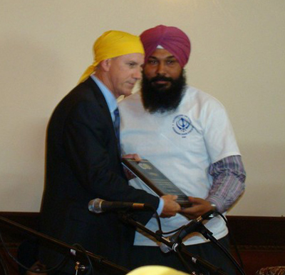 US Congressman Tom McClintock with Asstt. Secretary of Stockton Gurudwara Gurmail S Khela Credit: A Singh US Congressman Tom McClintock with Asstt. Secretary of Stockton Gurudwara Gurmail S Khela Credit: A Singh