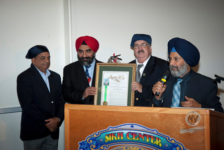 Hon Dan logue presenting ACR 181 RESOLUTION to Dr Kang, Sarb Johl and Dhillon Hon Dan logue presenting ACR 181 RESOLUTION to Dr Kang, Sarb Johl and Dhillon