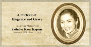 A Portrait of Elegance & Grace – Satinder Kaur Kapany